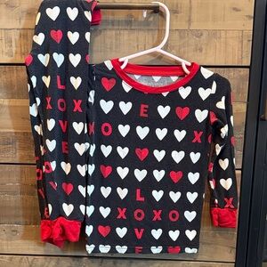 Little sleepies Black and Red Heart Kids Pajama Set